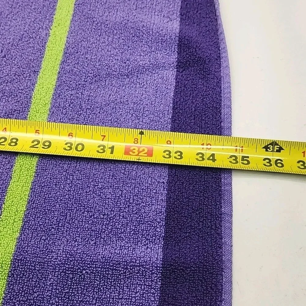 Cecil Saydah Beach Towel 100% Cotton Purple Stripes 60